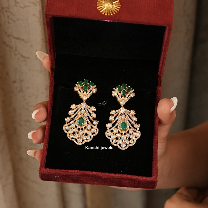 Excuisite Polki Emerald Statement Earrings