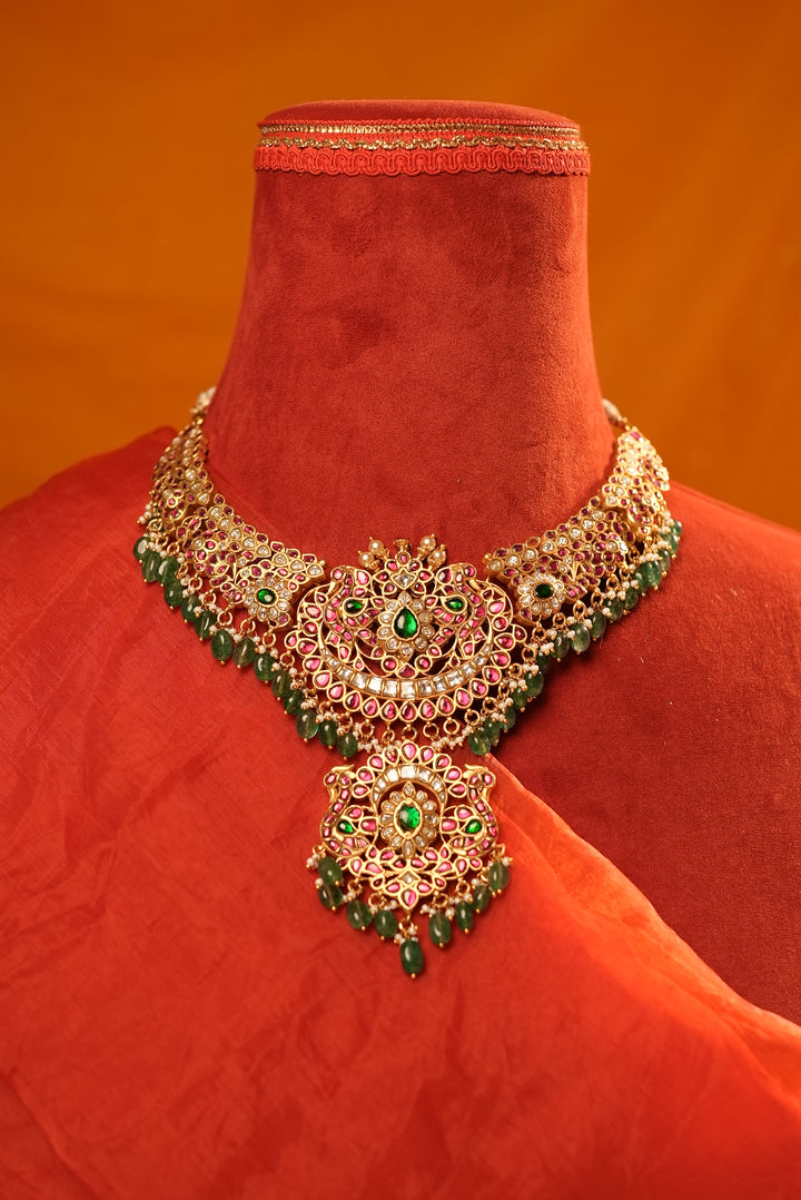 Gold look dulhan rani necklace