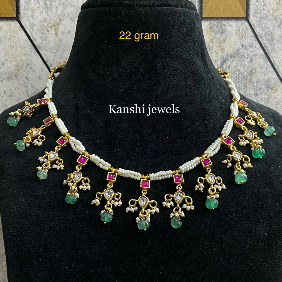 Pearl necklace by Kanshi Jewels,
Dulhan pearl necklace