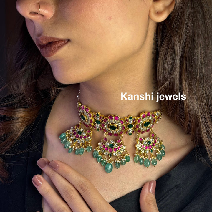 Kanshijewels , dulhan necklace , chokar necklace, kundan necklace, jadau necklace,  kanshi jewellery