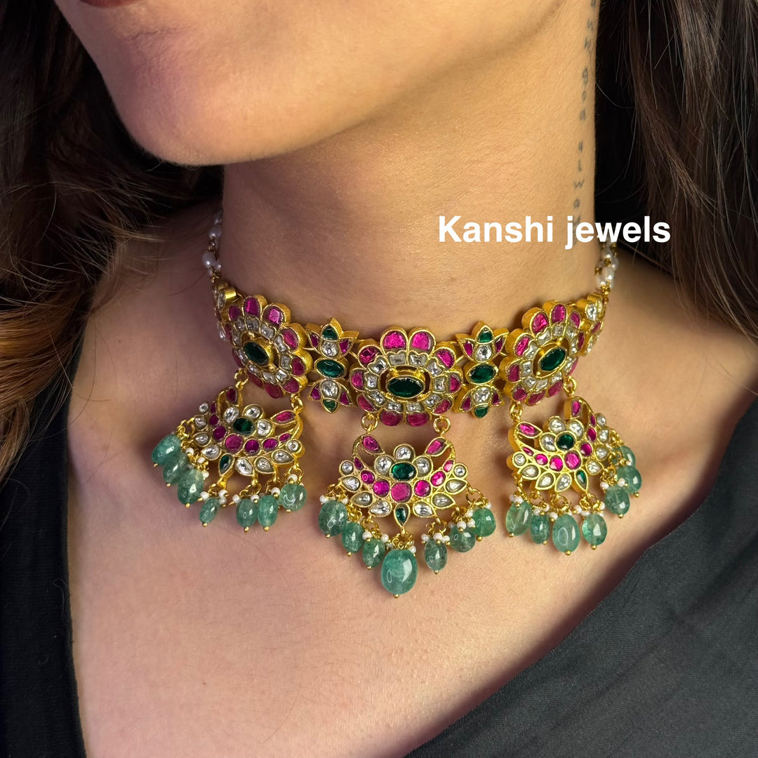 Kanshijewels , dulhan necklace , chokar necklace, kundan necklace, jadau necklace,  kanshi jewellery