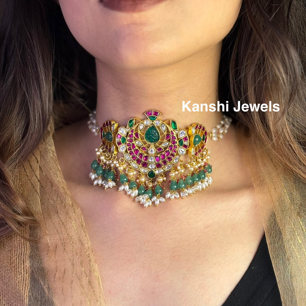 Kanshijewels , dulhan necklace , chokar necklace, kundan necklace, jadau necklace,  kanshi jewellery