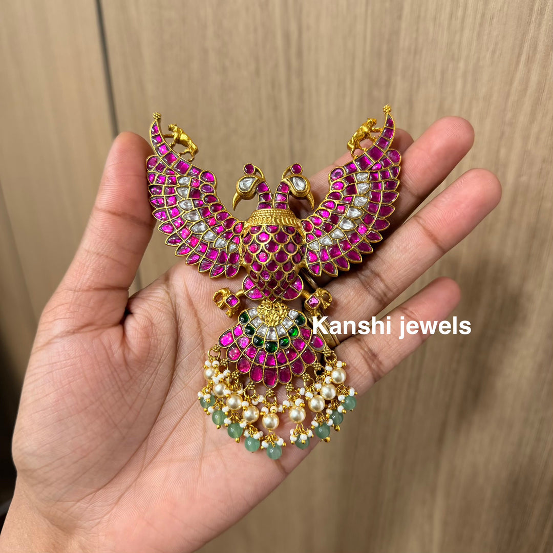 Jadau gandaberunda pendant
