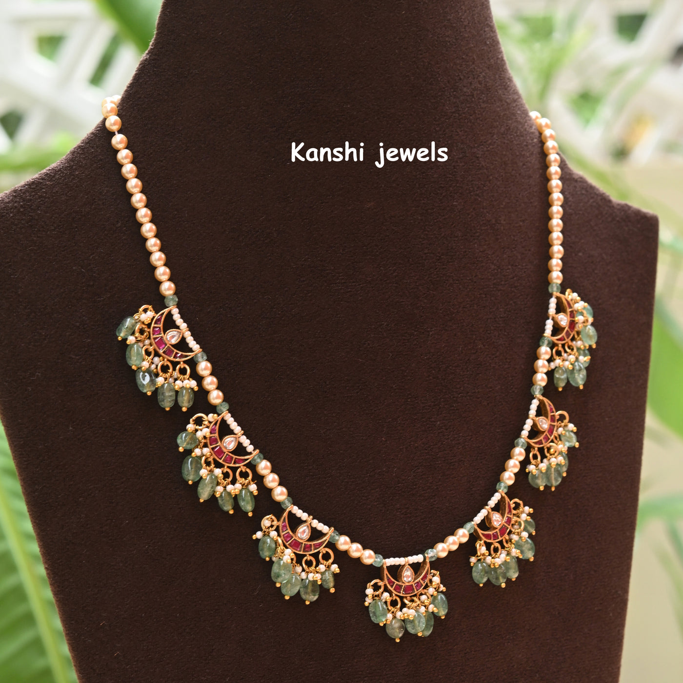 Jadau kundan pearl necklace