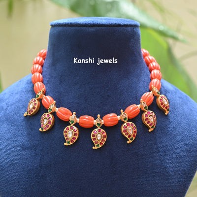 Jadau kundan coral Choker