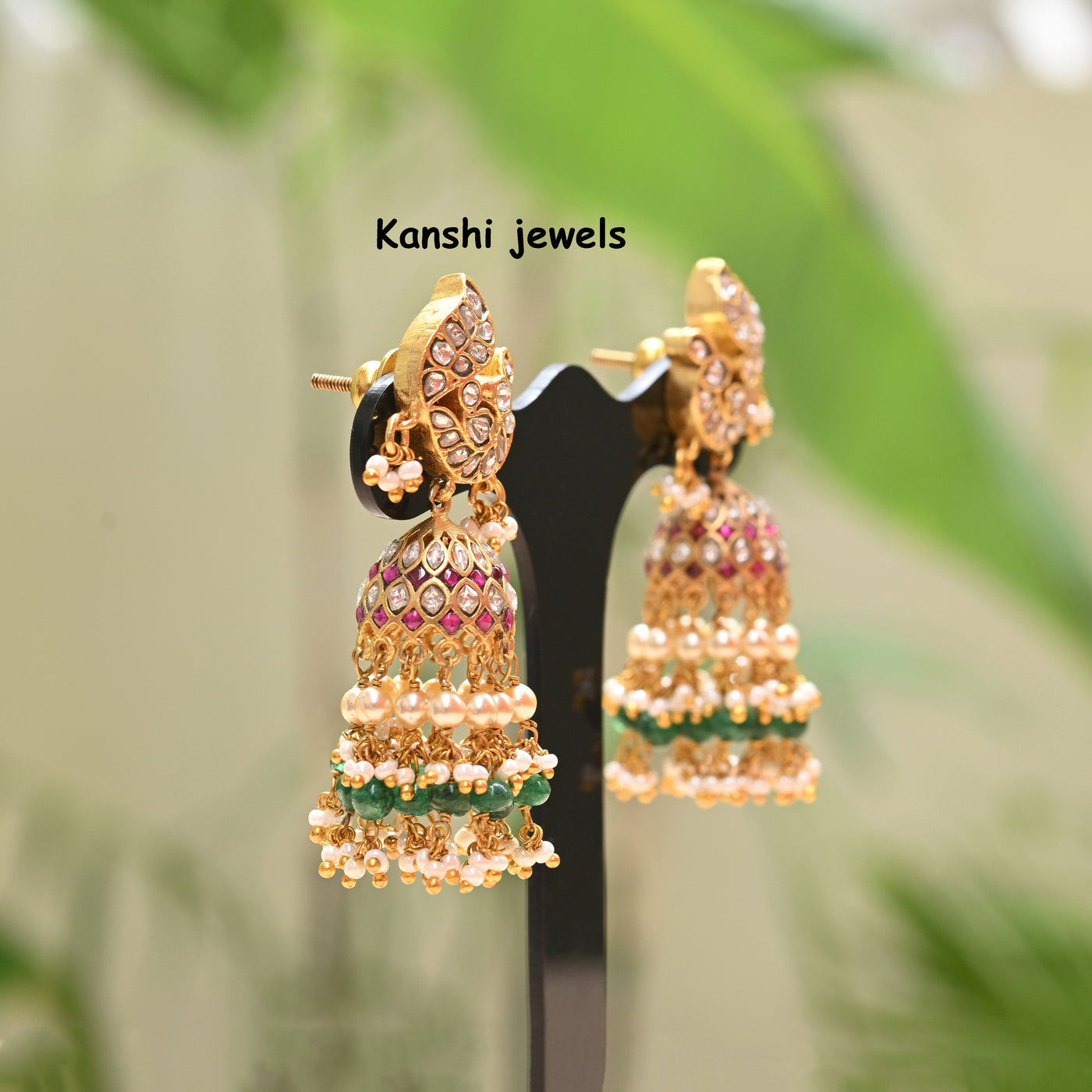 Jadau Kundan Jhumkas