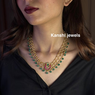 Jadau Chain Necklace with earrings