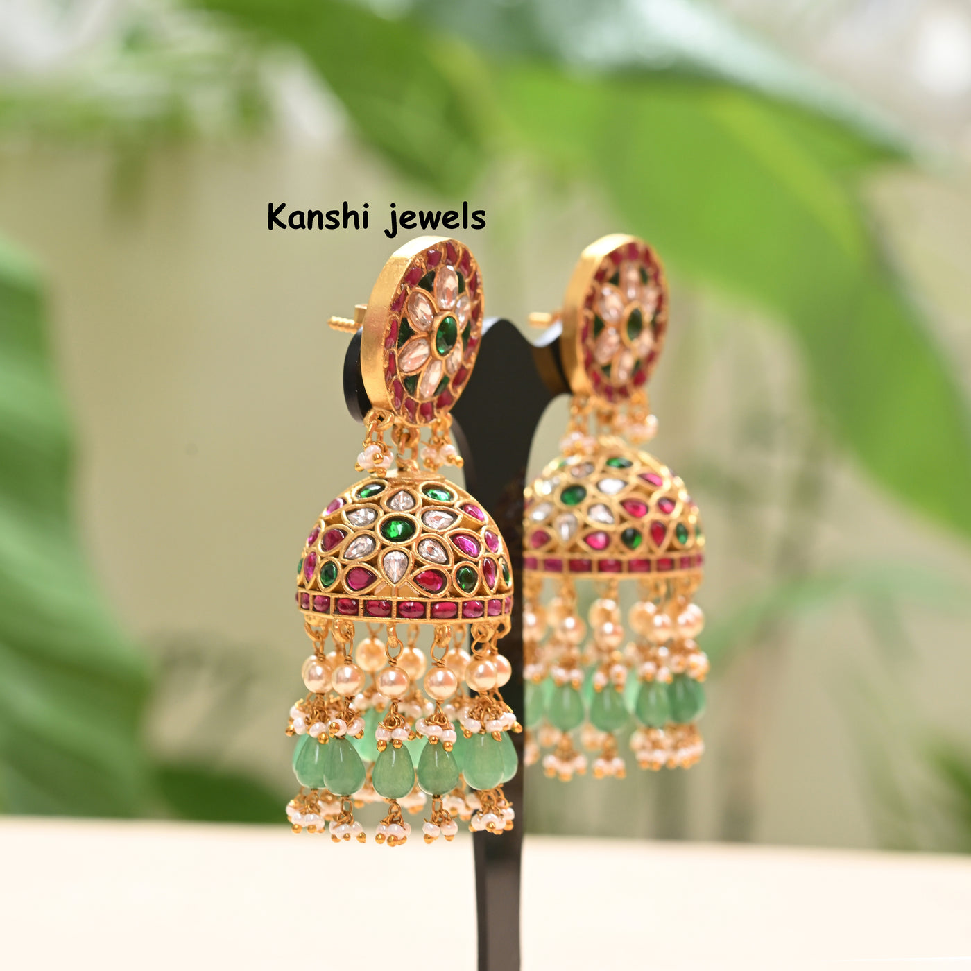 Jadau Kundan Jhumkas