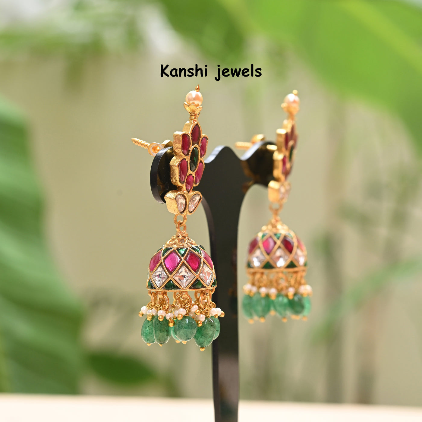 Jadau Kundan Jhumkas