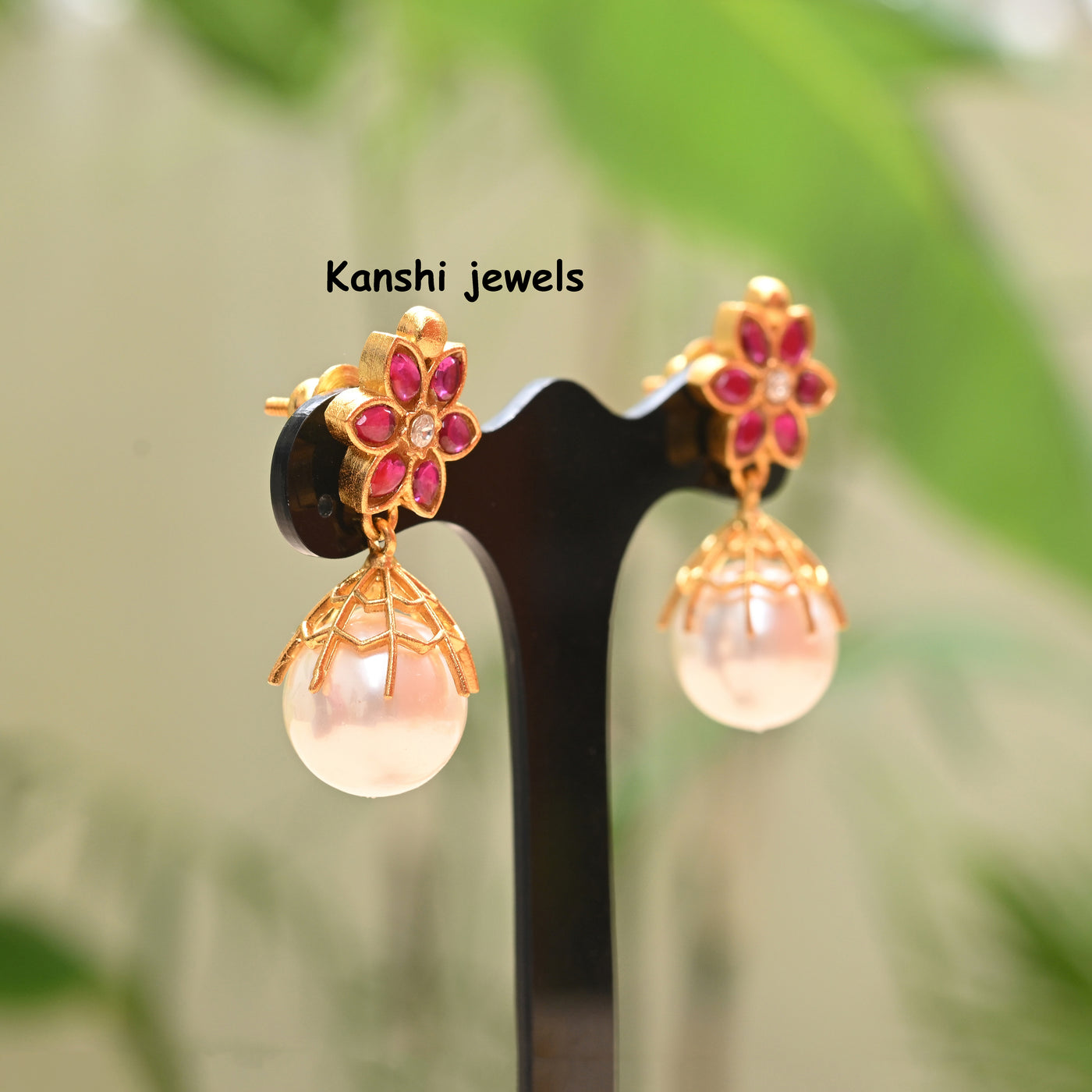 Jadau Pearl Drop Jhumkas