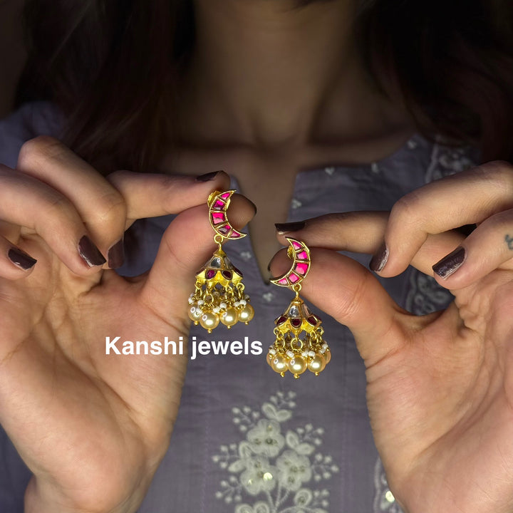 Moon fusion Jhumkas