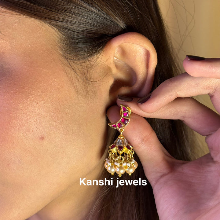 Moon fusion Jhumkas