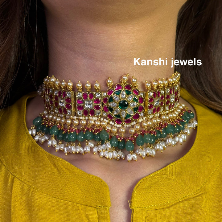 Kanshijewels , dulhan necklace , chokar necklace, kundan necklace, jadau necklace,  kanshi jewellery
