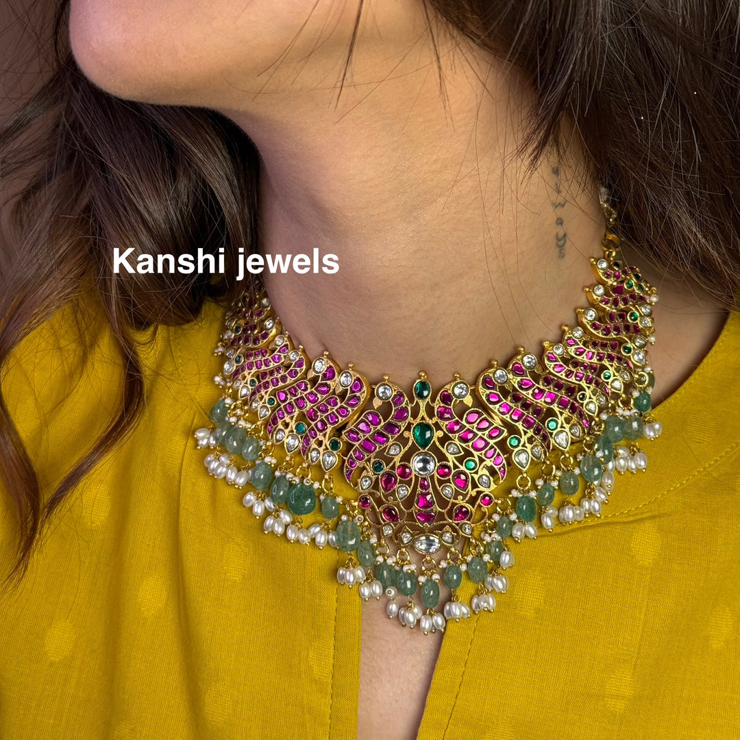 Kanshijewels , dulhan necklace , chokar necklace, kundan necklace, jadau necklace,  kanshi jewellery