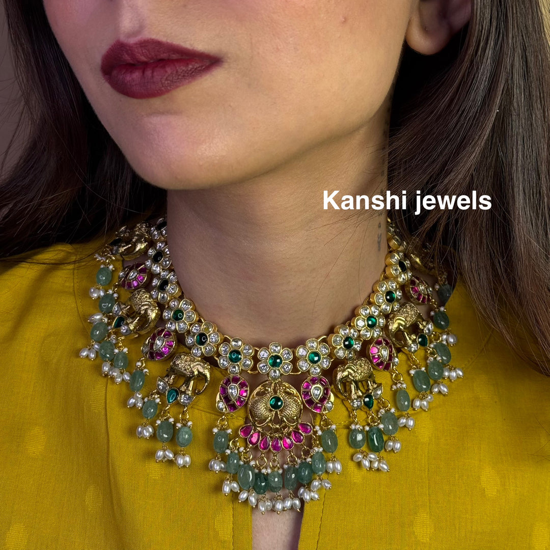 Kanshijewels , dulhan necklace , chokar necklace, kundan necklace, jadau necklace,  kanshi jewellery