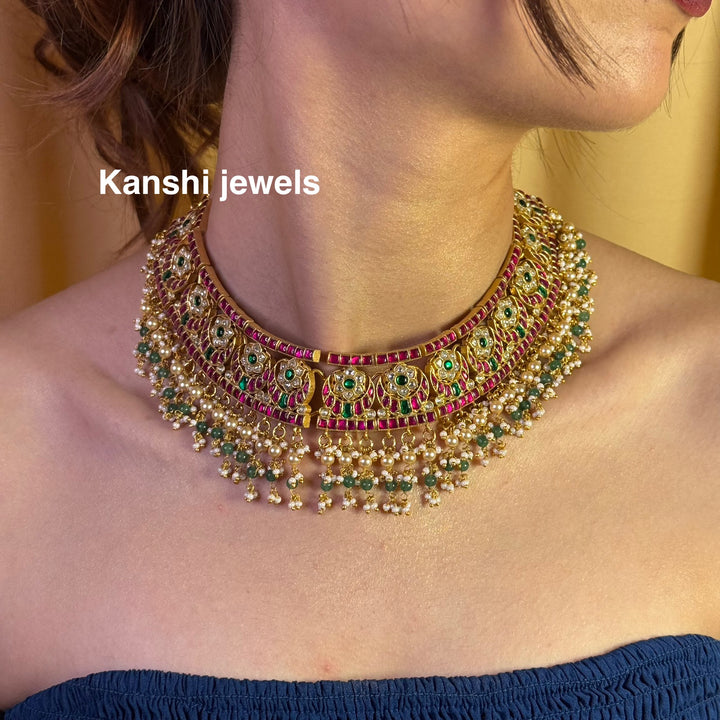 Kanshijewels , dulhan necklace , chokar necklace, kundan necklace, jadau necklace,  kanshi jewellery