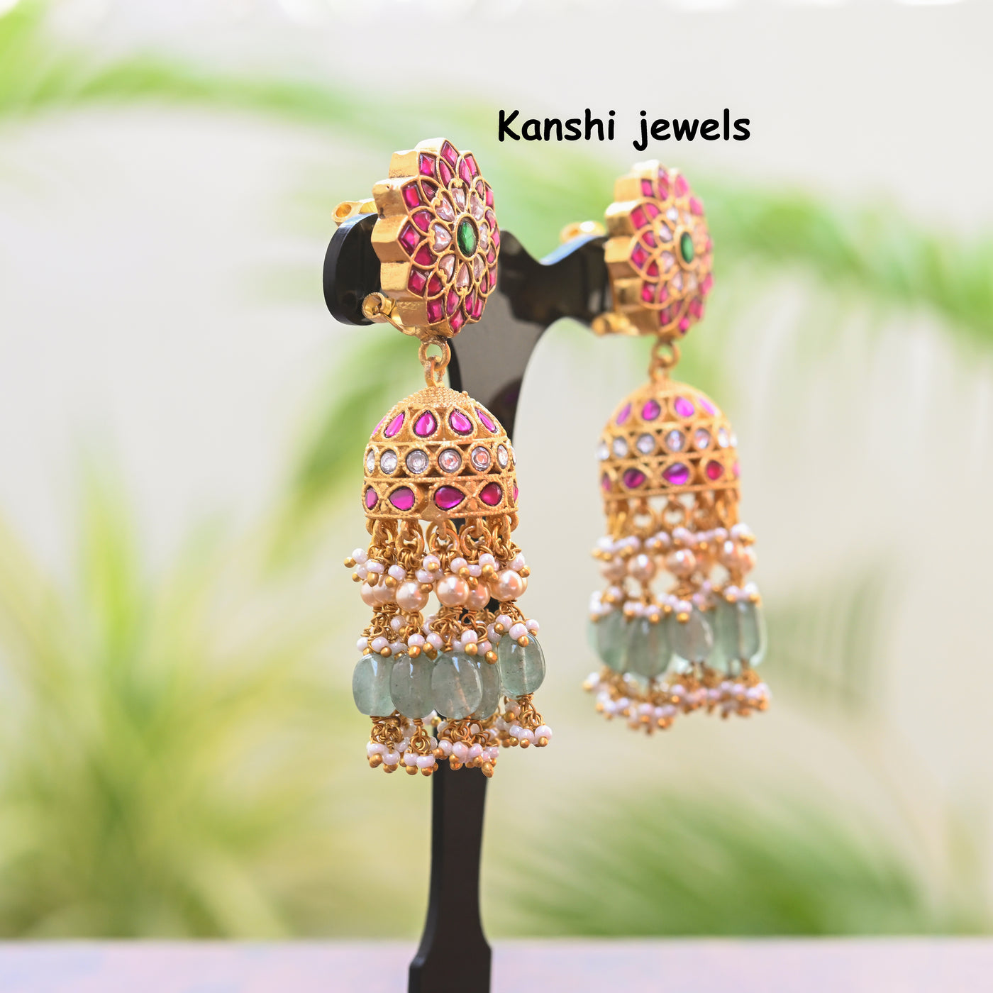 Jadau Kundan Jhumkas