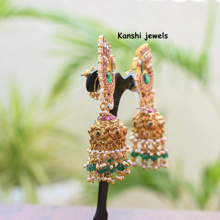 Jadau Kundan Jhumkas