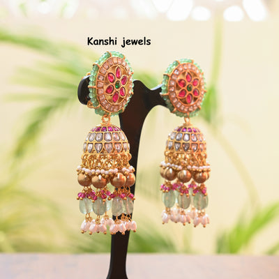 Jadau Kundan Jhumkas