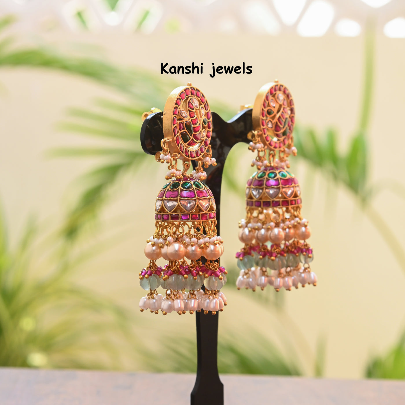 Jadau Kundan Jhumkas