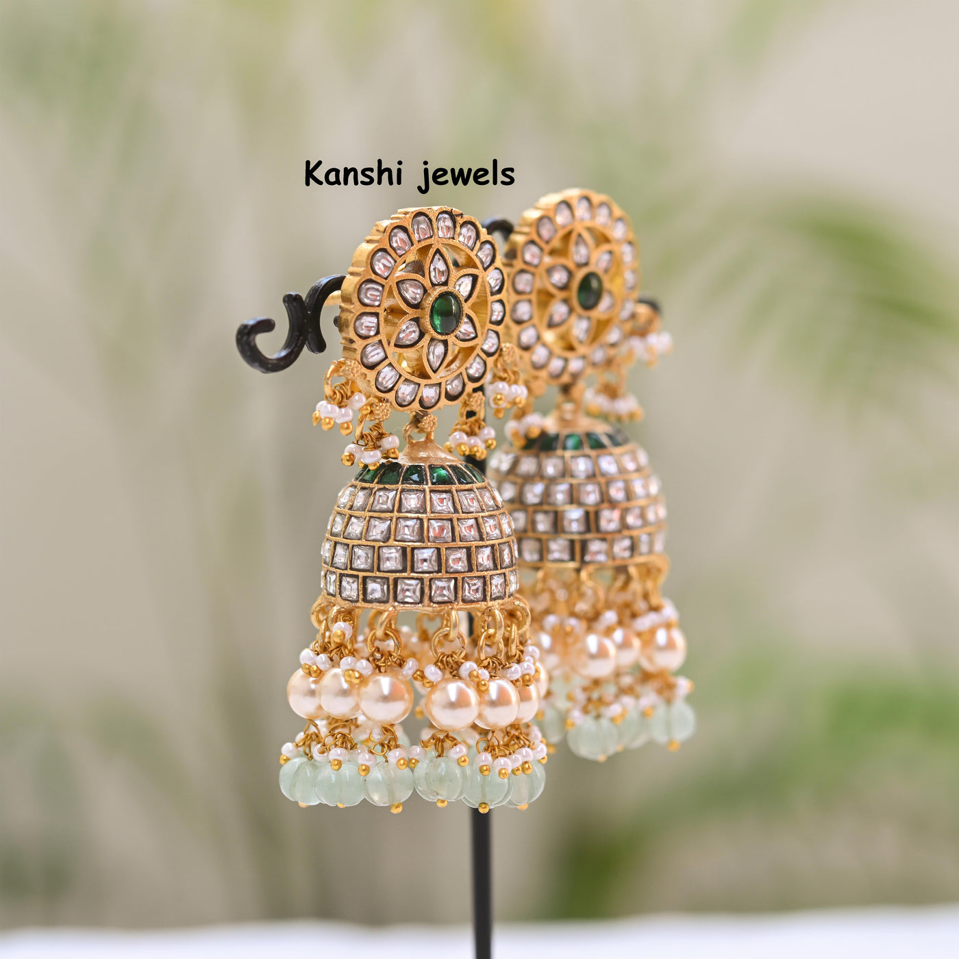 Jadau Kundan Jhumkas