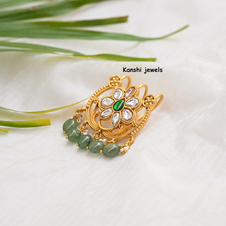 Jadau Nakashi Hair Pin  by Kanshi Jewels, Dulan Hair Pin