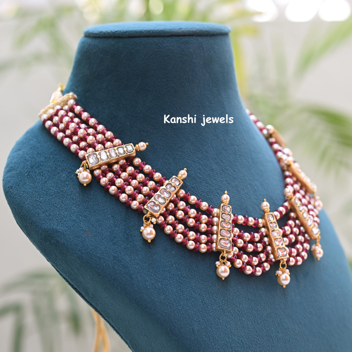 Ruby pearl necklace