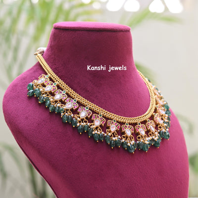 Lotus jalebi necklace