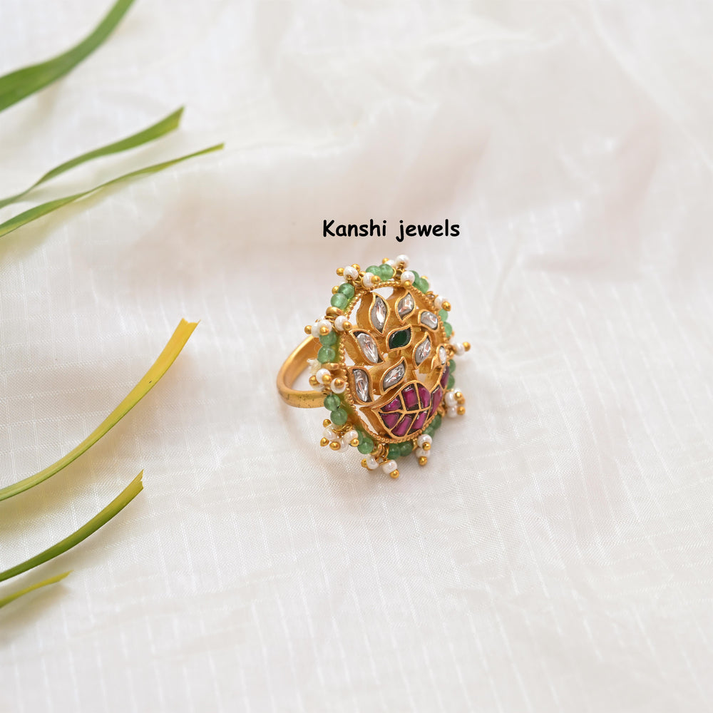 Jadau Kundan Ring by Kanshi Jewels,
Dulan Jadau  ring