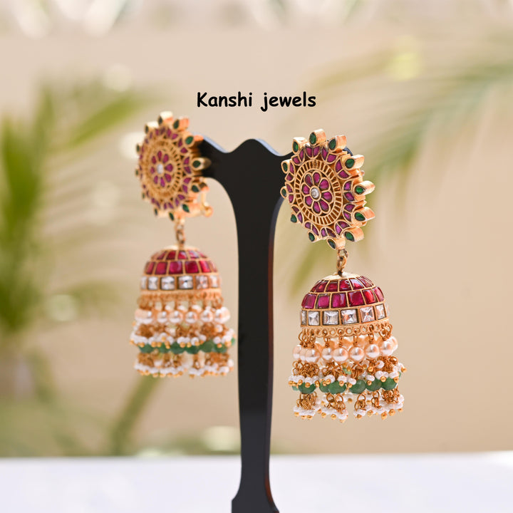 Jadau Kundan Jhumkas