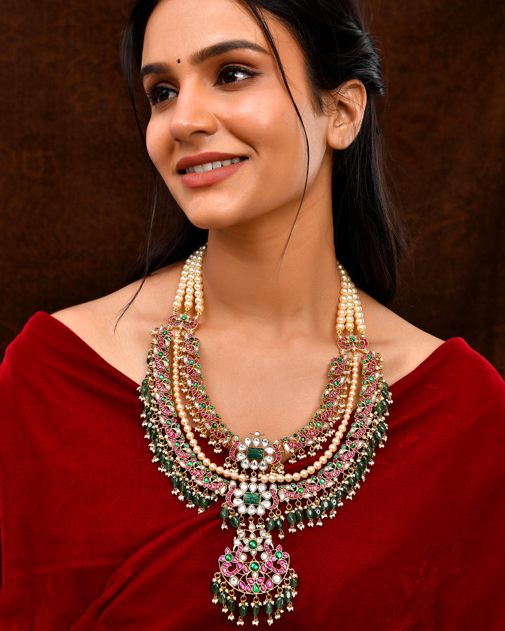 જડતર કુંદન લોંગ હારમ