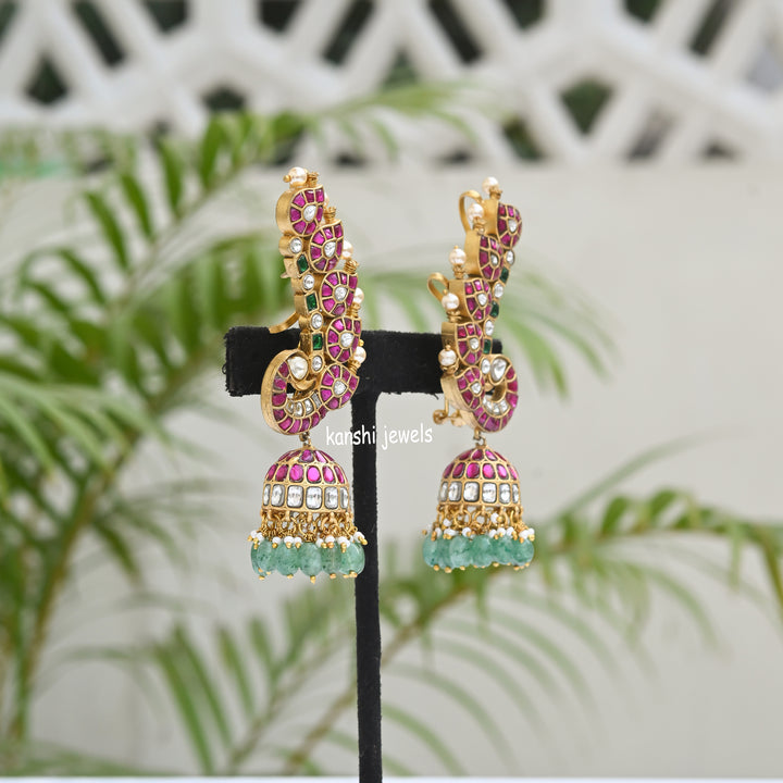 Jadau earcuff jhumkas