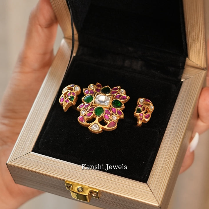 Exclusive Two Finger Jadau Adjustable Ring
