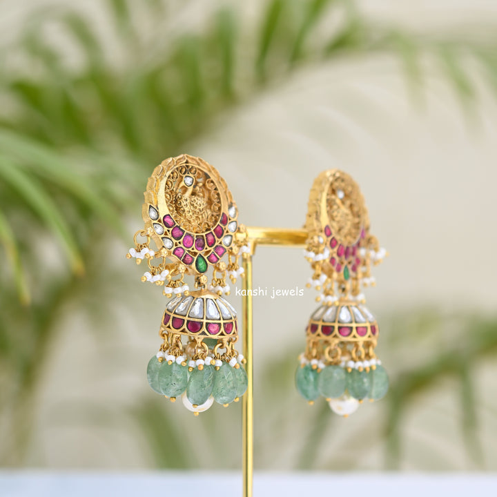 Jadau nakashi jhumkas