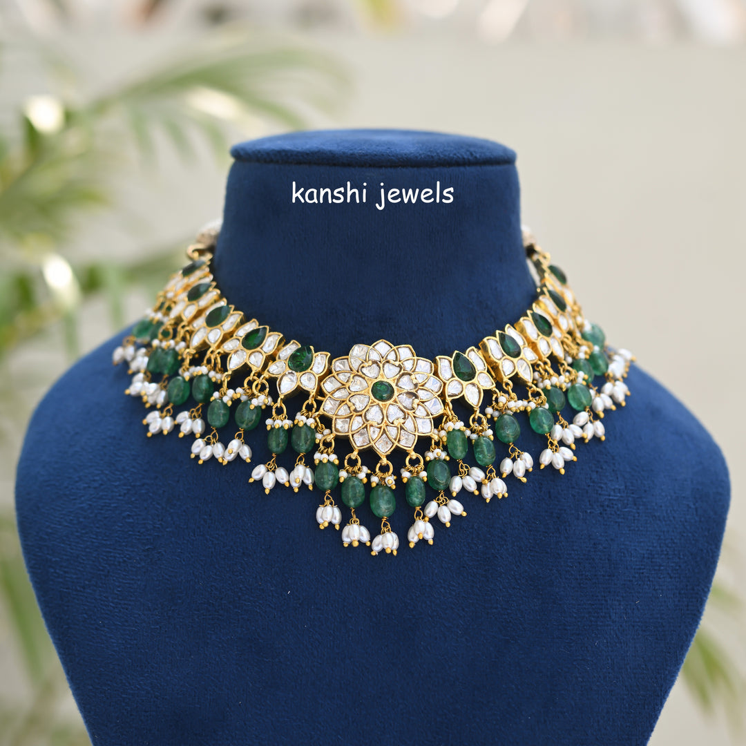 Mossanite necklace and earrings set