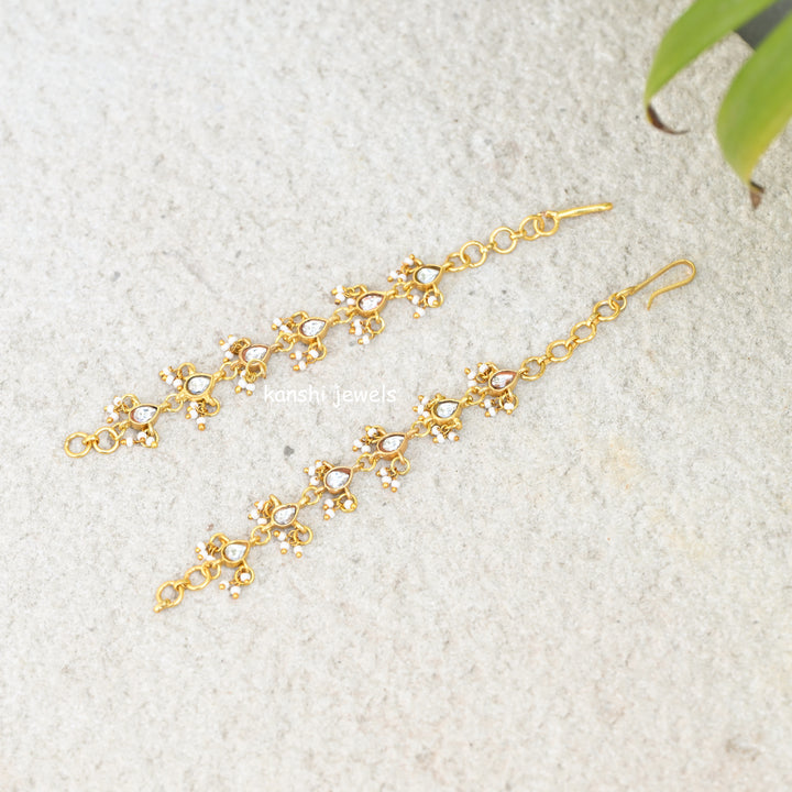Jadau ear chain