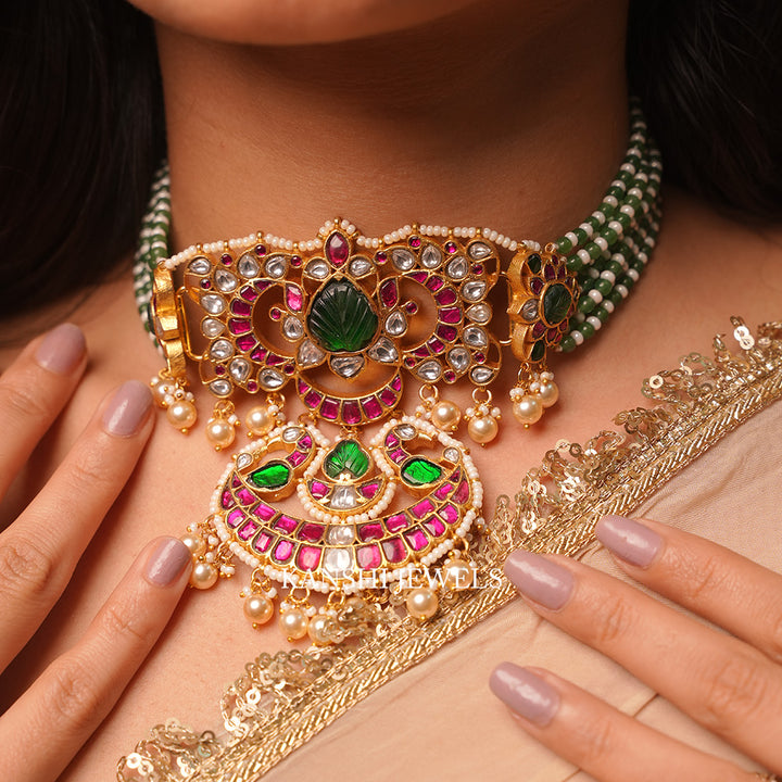Kundan chokar necklace