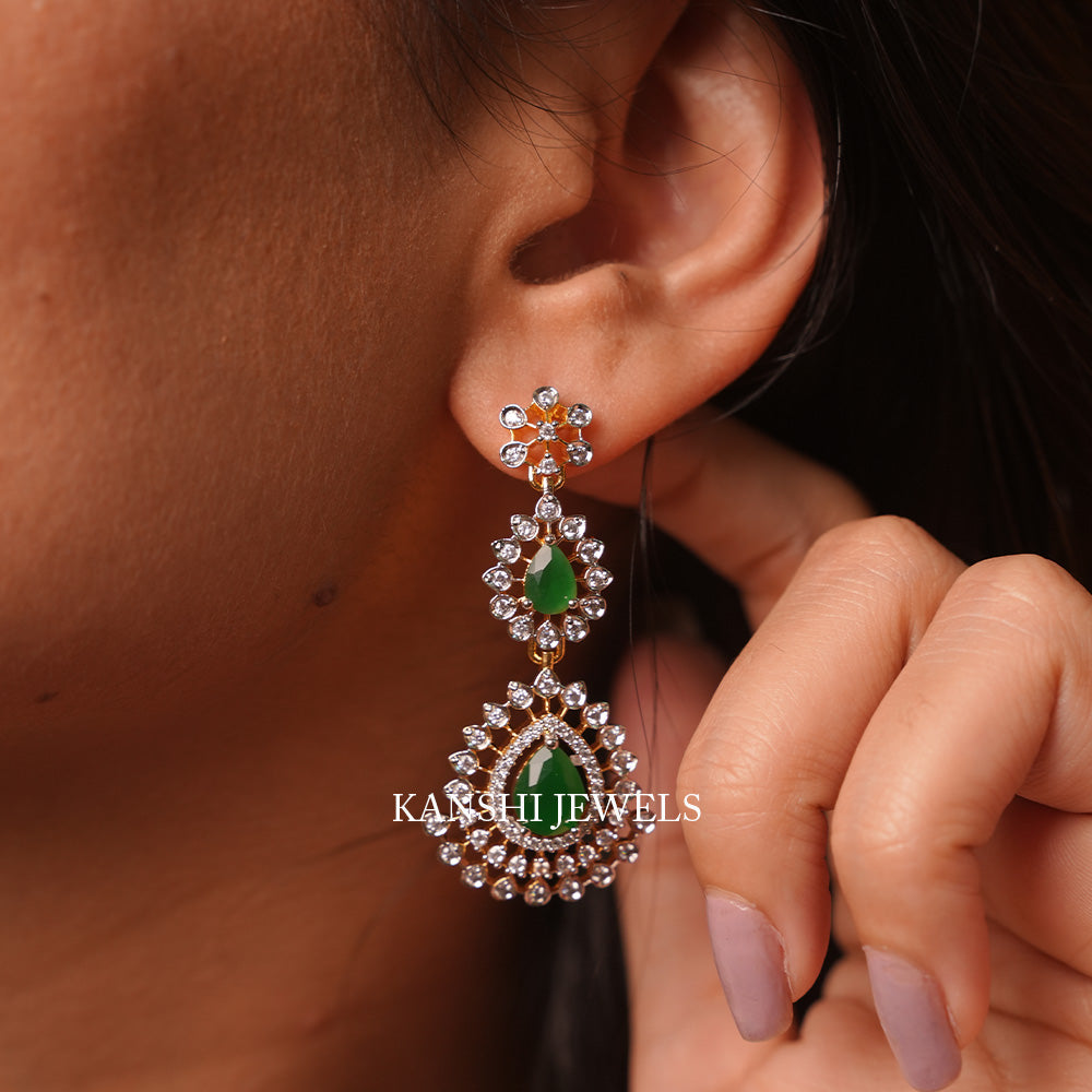 Diamond emerald fusion set