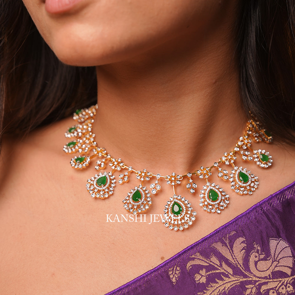 Diamond emerald fusion set