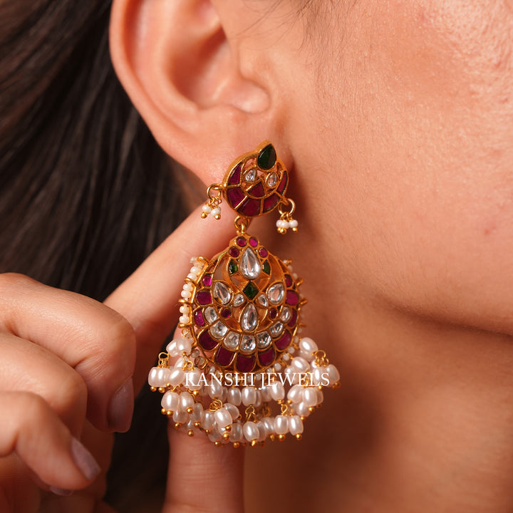 Jadau pearl earrings