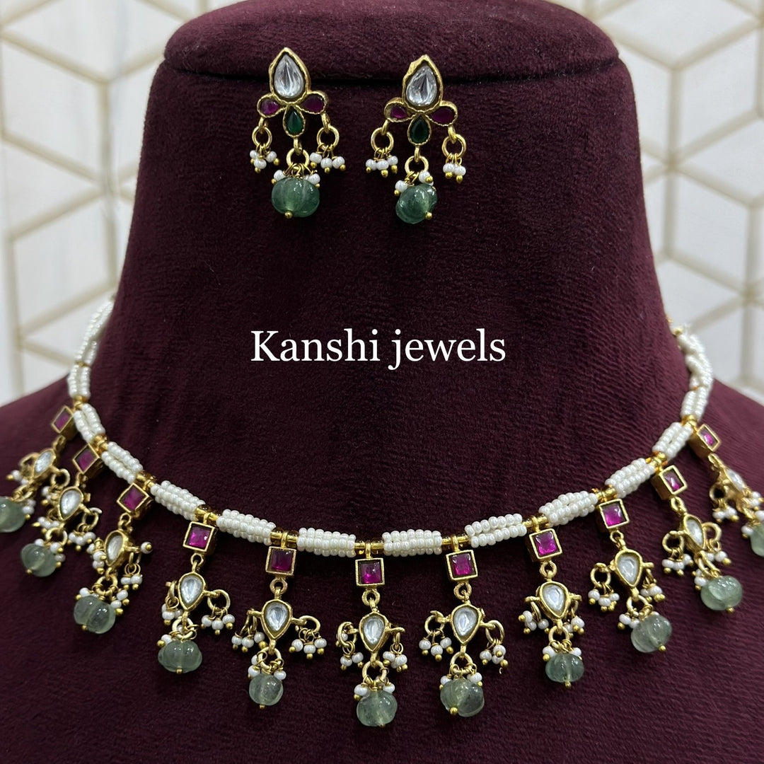 Pearl Necklace Earring Set