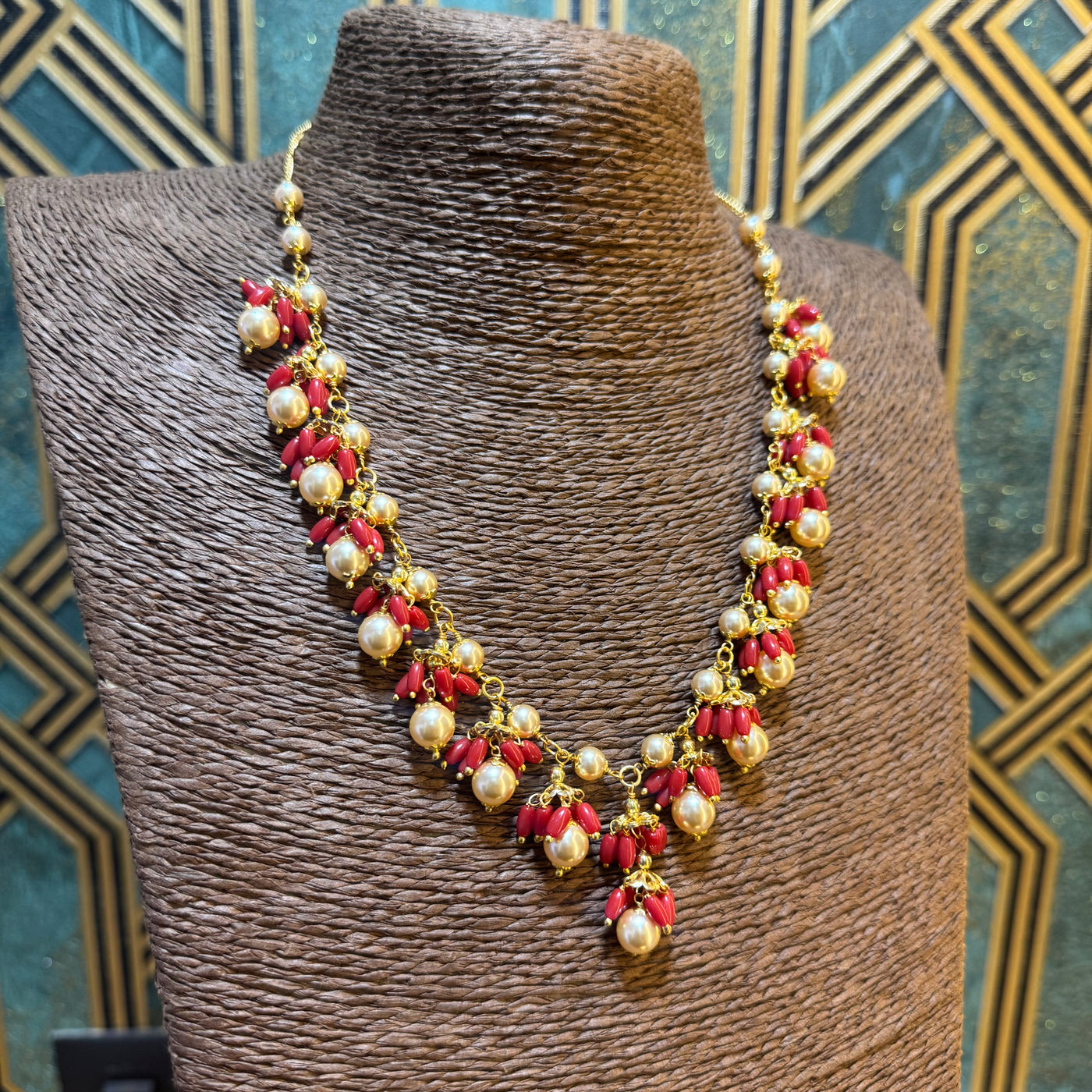 Coral Pearl Necklace