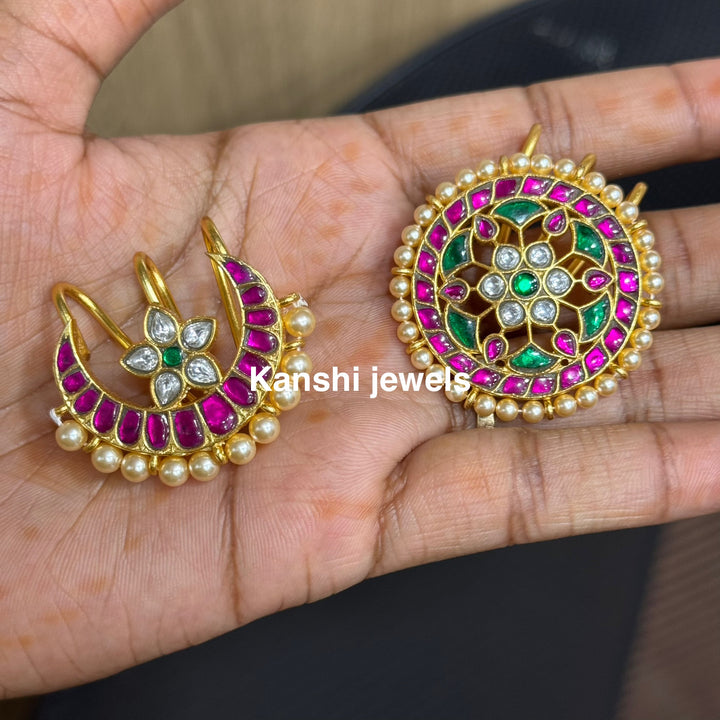 Sun and Moon Hair Accessory  by  Kanshi Jewel, Dulhan Ear Cuffs
