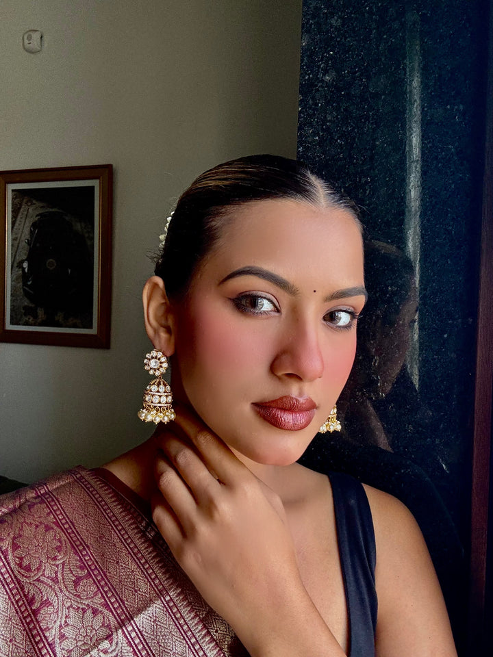 Mossanite polki jhumkas