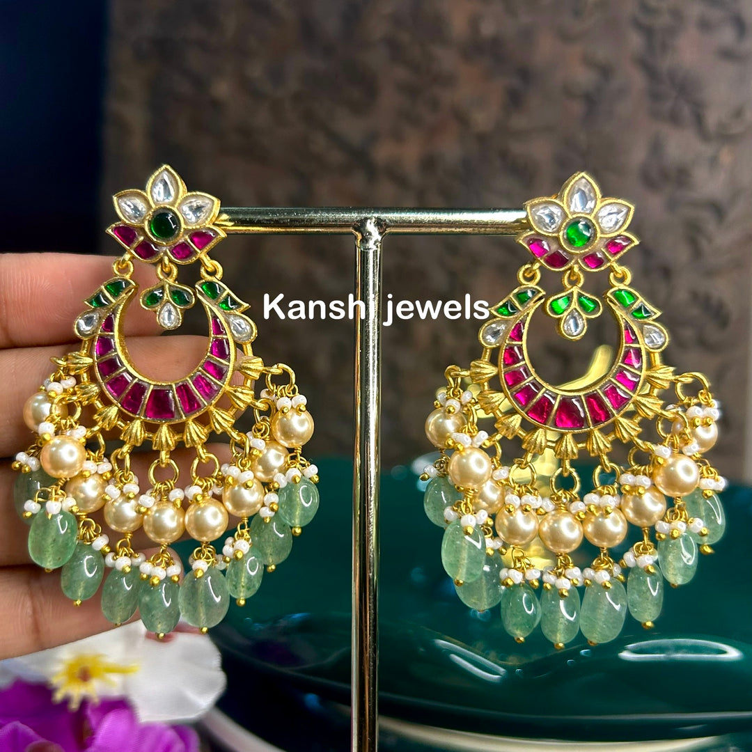 Jadau nakashi chandbali