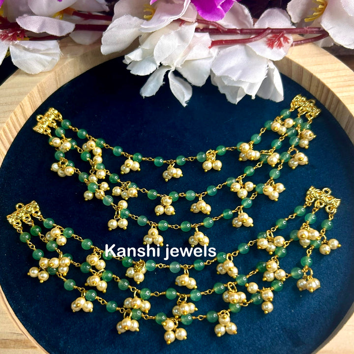 Swaroski emerald chain by Kanshi Jewels,
Dulan emerald chain 
