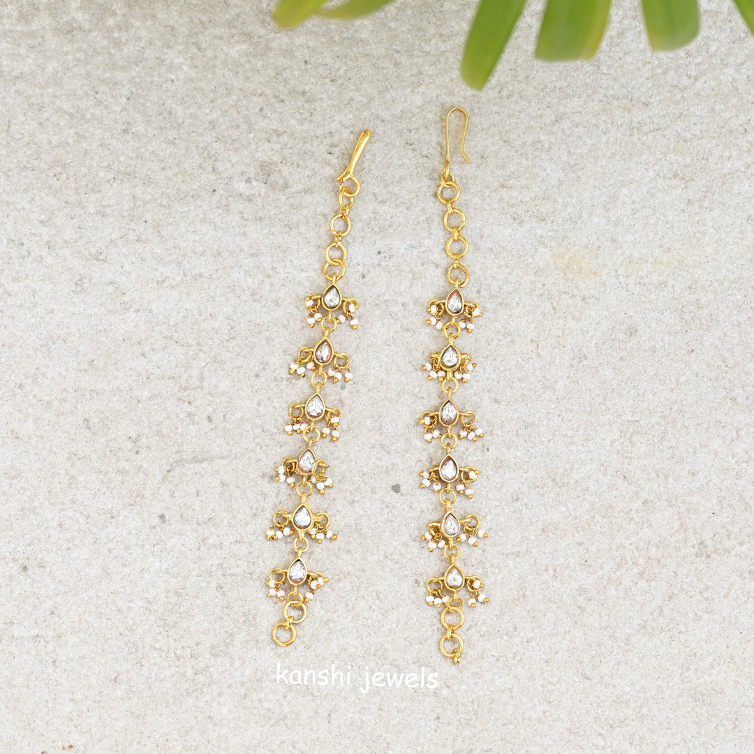 Jadau ear chain