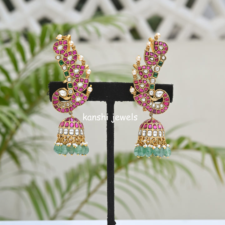 Jadau earcuff jhumkas