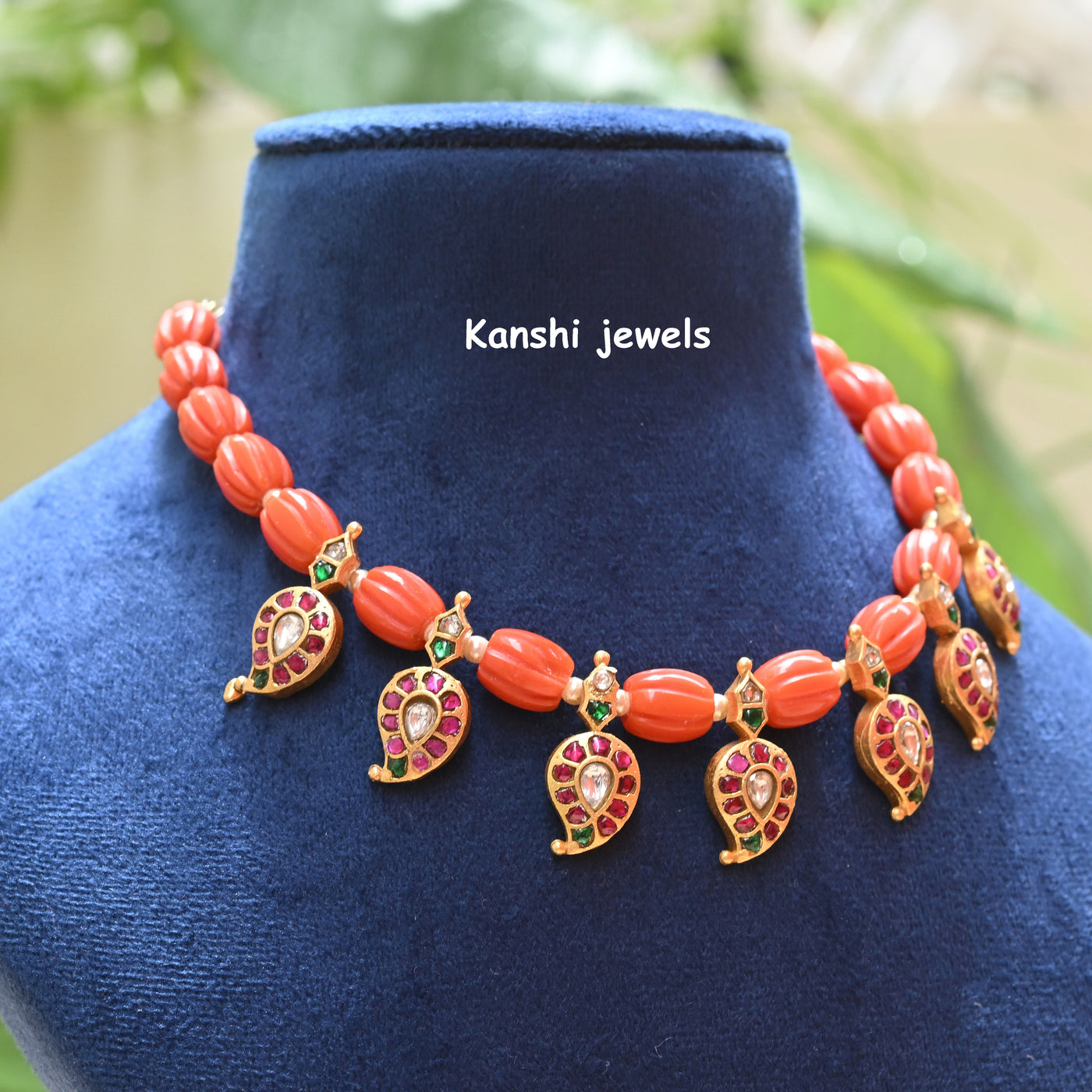 Jadau kundan coral Choker