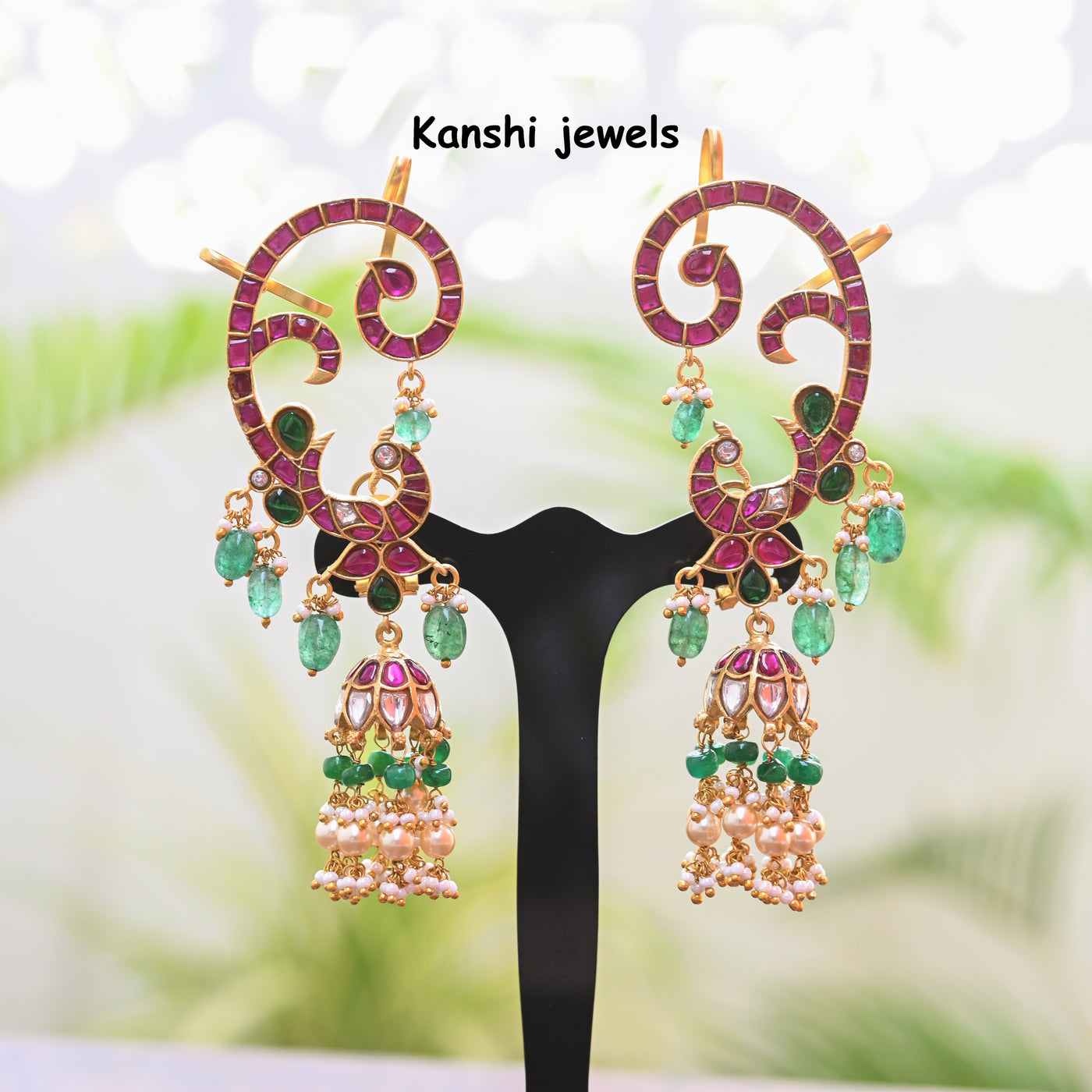 Jadau Kundan earcuff Jhumkas